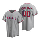 Custom Los Angeles Angels Gray Jereymy Stitched Cool Base Road Jersey