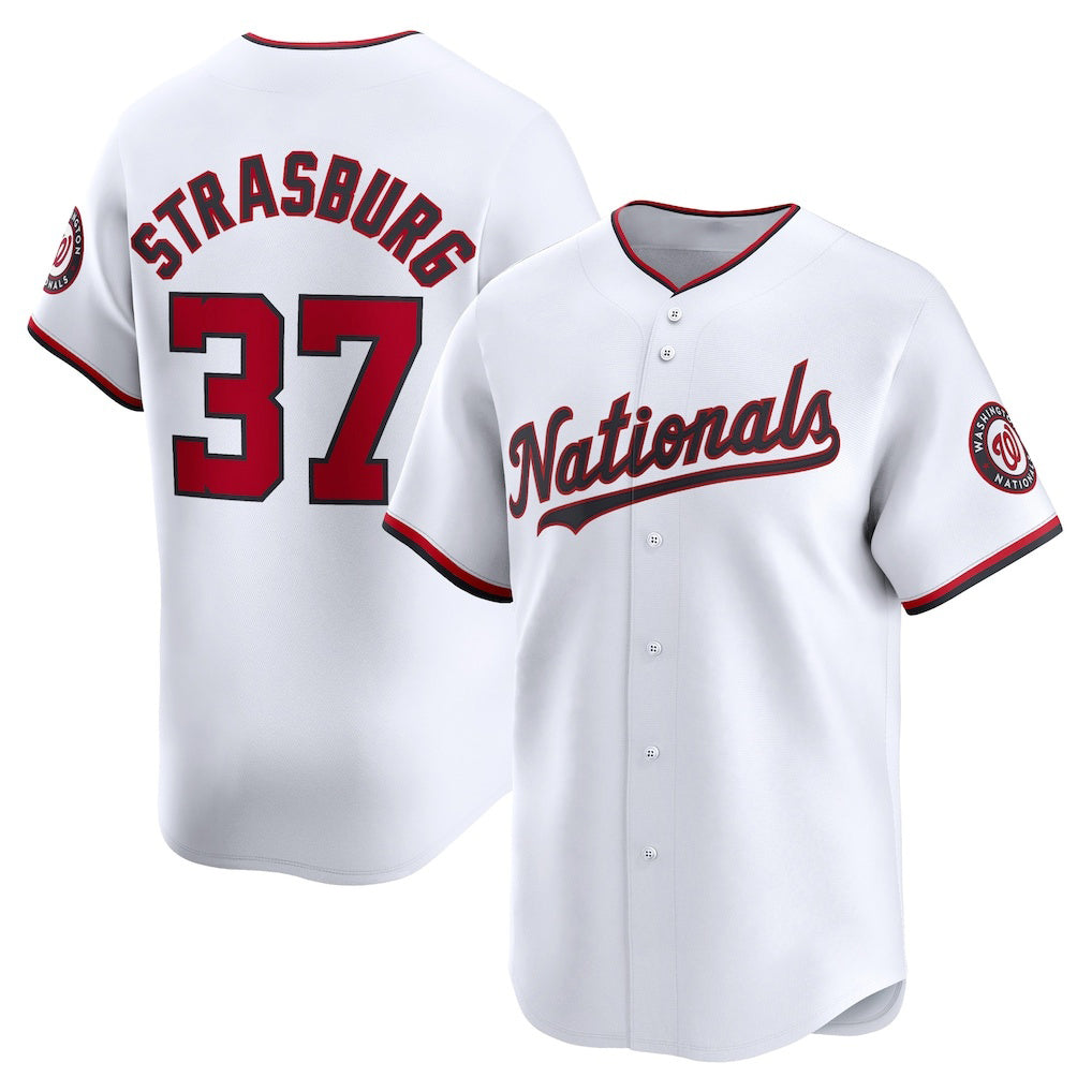 Washington Nationals #37 Stephen Strasburg White Jereymy Home Limited Player Jersey