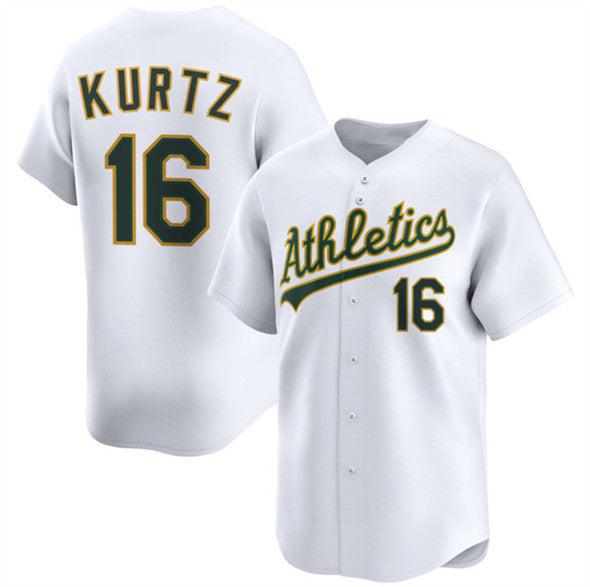 Oakland Athletics #16 Nick Kurtz White Jereymy 2024 Home Limited Stitched Jersey