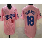 Los Angeles Dodgers #18 Yoshinobu Yamamoto Pink Jereymy 2025 Tokyo Series Limited Jersey