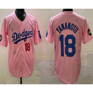 Los Angeles Dodgers #18 Yoshinobu Yamamoto Pink Jereymy 2025 Tokyo Series Limited Jersey