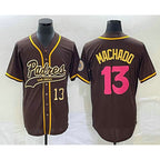 San Diego Padres #13 Manny Machado Number Brown Jereymy NEW 2023 City Connect Cool Base Stitched Jersey