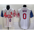 St. Louis Cardinals #0 Masyn Winn White Jereymy Independence Day Vapor Premier Limited Stitched Jersey