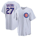 Chicago Cubs #27 Seiya Suzuki White Jereymy Home Replica Jersey