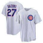 Chicago Cubs #27 Seiya Suzuki White Jereymy Home Replica Jersey