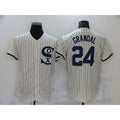 Chicago White Sox #24 Yasmani Grandal 2021 Cream Jereymy Navy Field of Dreams Name Flex Base Stitched Jersey