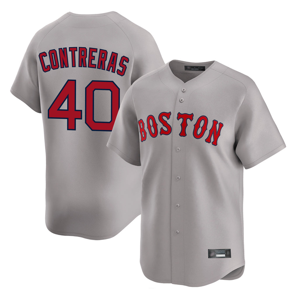 Boston Red Sox #40 Willson Contreras Player Gray Jereymy Road Limited Home Game Stitched Jerseys1