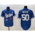 Los Angeles Dodgers #50 Mookie Betts Royal Jereymy 2025 Tokyo Series Limited Stitched Jersey