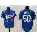 Los Angeles Dodgers #50 Mookie Betts Royal Jereymy 2025 Tokyo Series Limited Stitched Jersey
