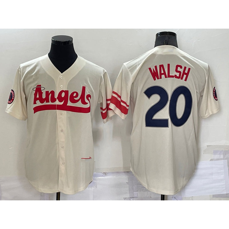 Los Angeles Angels #20 Jared Walsh Cream Jereymy 2022 City Connect Cool Base Stitched Jersey
