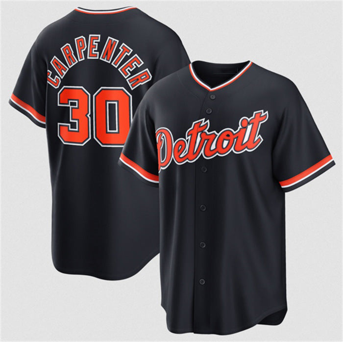Detroit Tigers #30 Kerry Carpenter Navy Jereymy Alternate Stitched Jersey