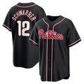 Philadelphia Phillies #12 Kyle Schwarber Fashion Black Jereymy Out Stitched Jersey