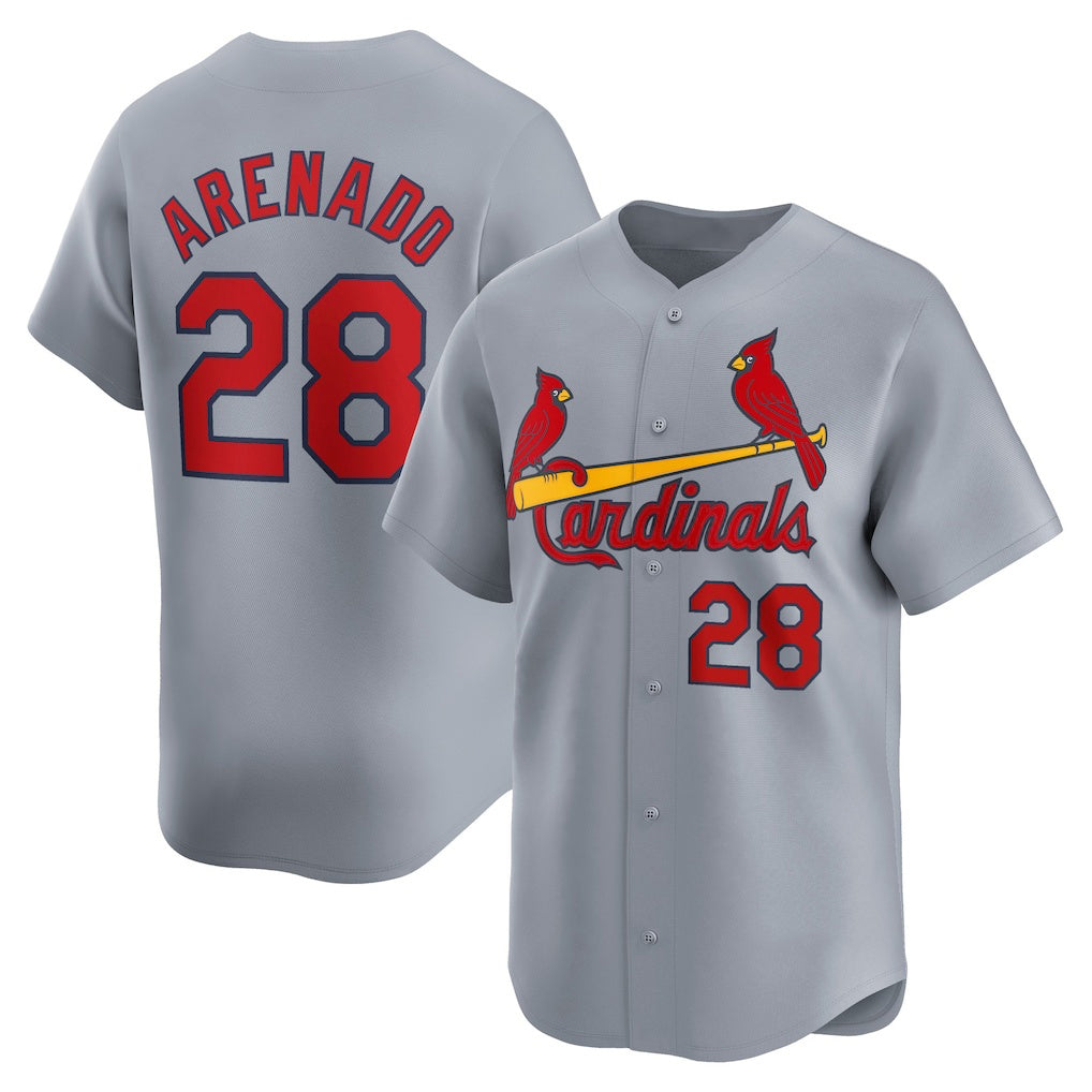 St. Louis Cardinals #28 Nolan Arenado Gray Jereymy Away Limited Player Jersey