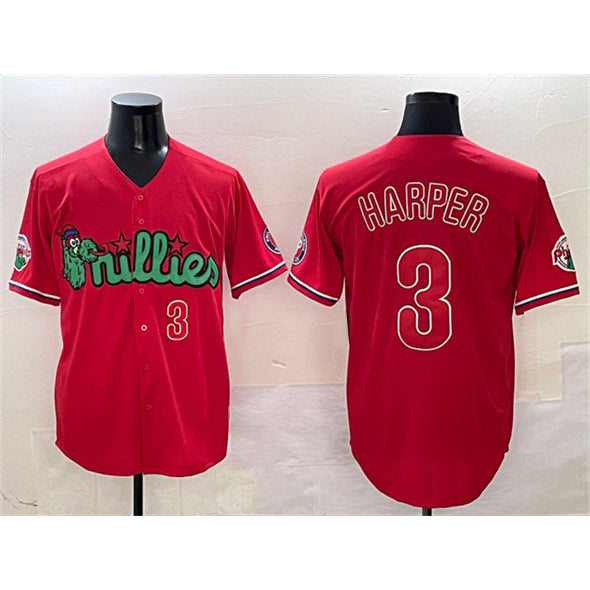 Philadelphia Phillies #3 Bryce Harper Red Jereymy Phanatic Limited Stitched Jersey
