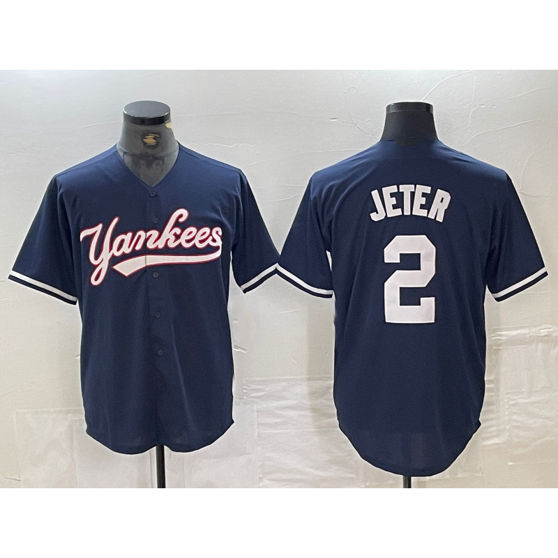 New York Yankees #2 Derek Jeter Navy Jereymy Cool Base Stitched Jersey