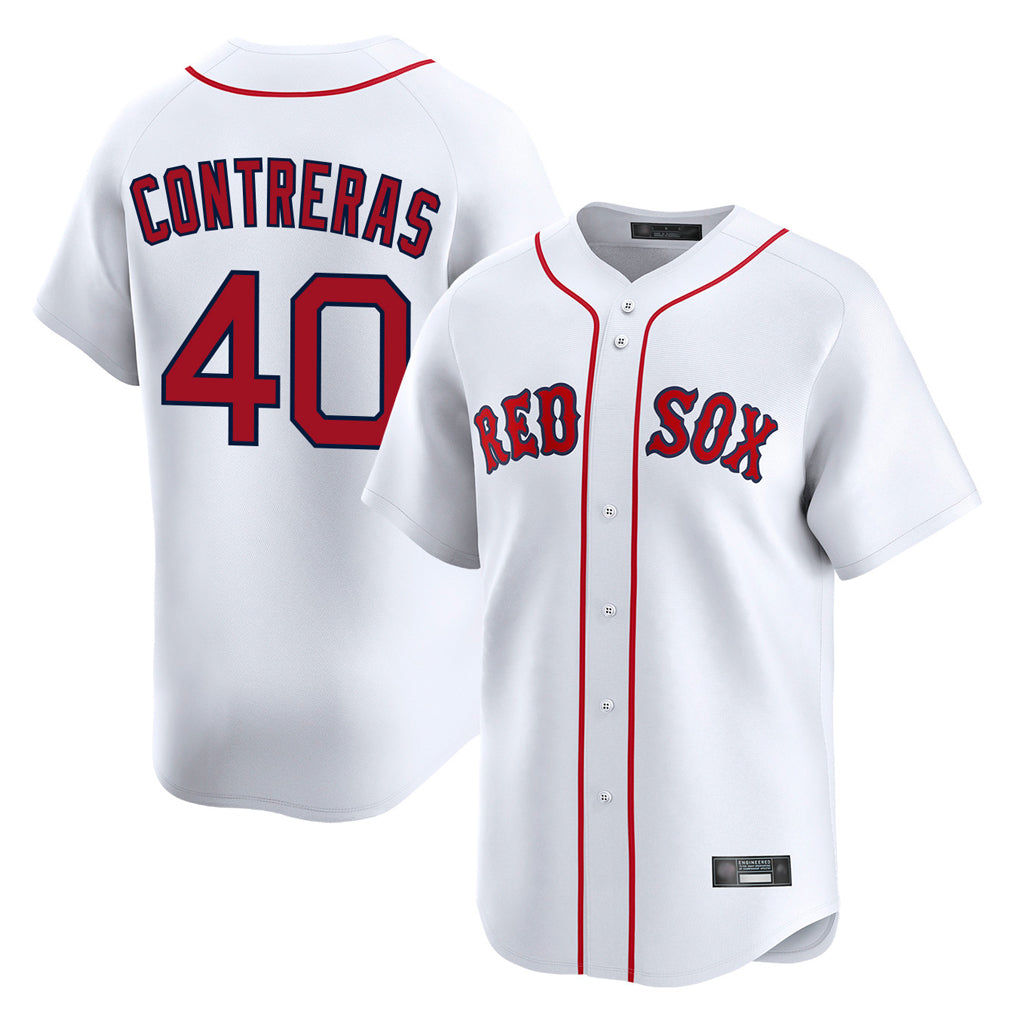 Boston Red Sox #40 Willson Contreras Player White Jereymy Limited Home Game Stitched Jerseys1