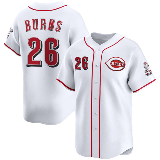 Cincinnati Reds #26 Chase Burns White Jereymy Home Limited Stitched Jersey