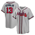 Atlanta Braves #13 Ronald Acuna Jr. Gray Jereymy Road Replica Player Name Jersey