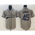 Chicago White Sox #45 Michael Jordan Grey Jereymy Cool Base Stitched Jersey