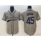 Chicago White Sox #45 Michael Jordan Grey Jereymy Cool Base Stitched Jersey