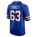 B.Bills #63 Austin Corbett Royal Jereymy Team Game Jersey