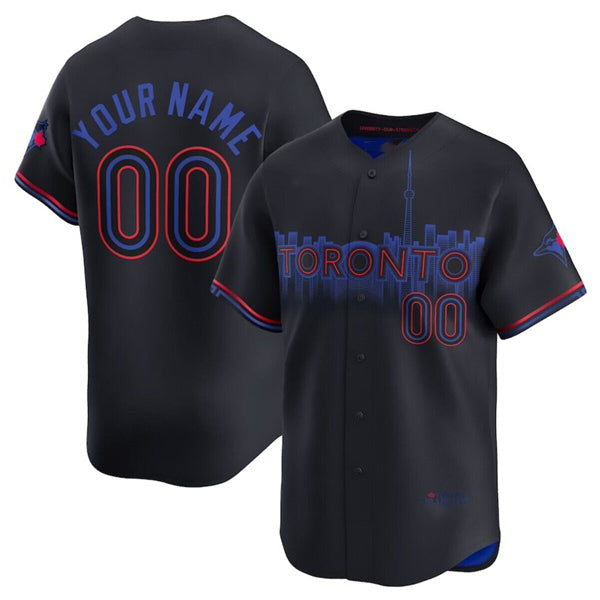 Custom Toronto Blue Jays Active Player Black Jereymy 2024 City Connect Limited Stitched Jersey