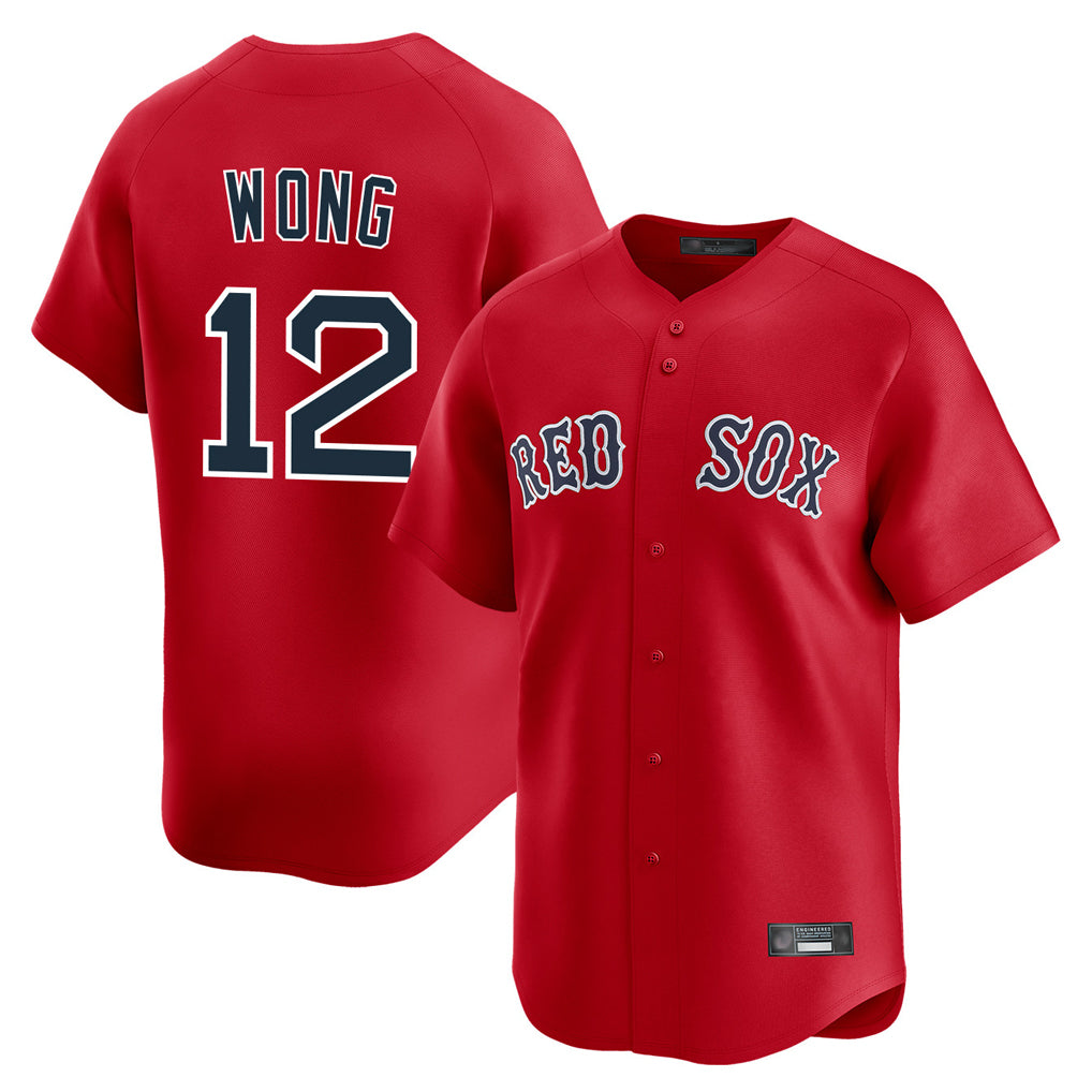 Boston Red Sox #12 Connor Wong Player Red Jereymy Limited Home Game Stitched Jerseys1