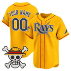 Custom Tampa Bay Rays x One Piece Gold Jereymy Vapor Premier Limited Jersey - Stitched
