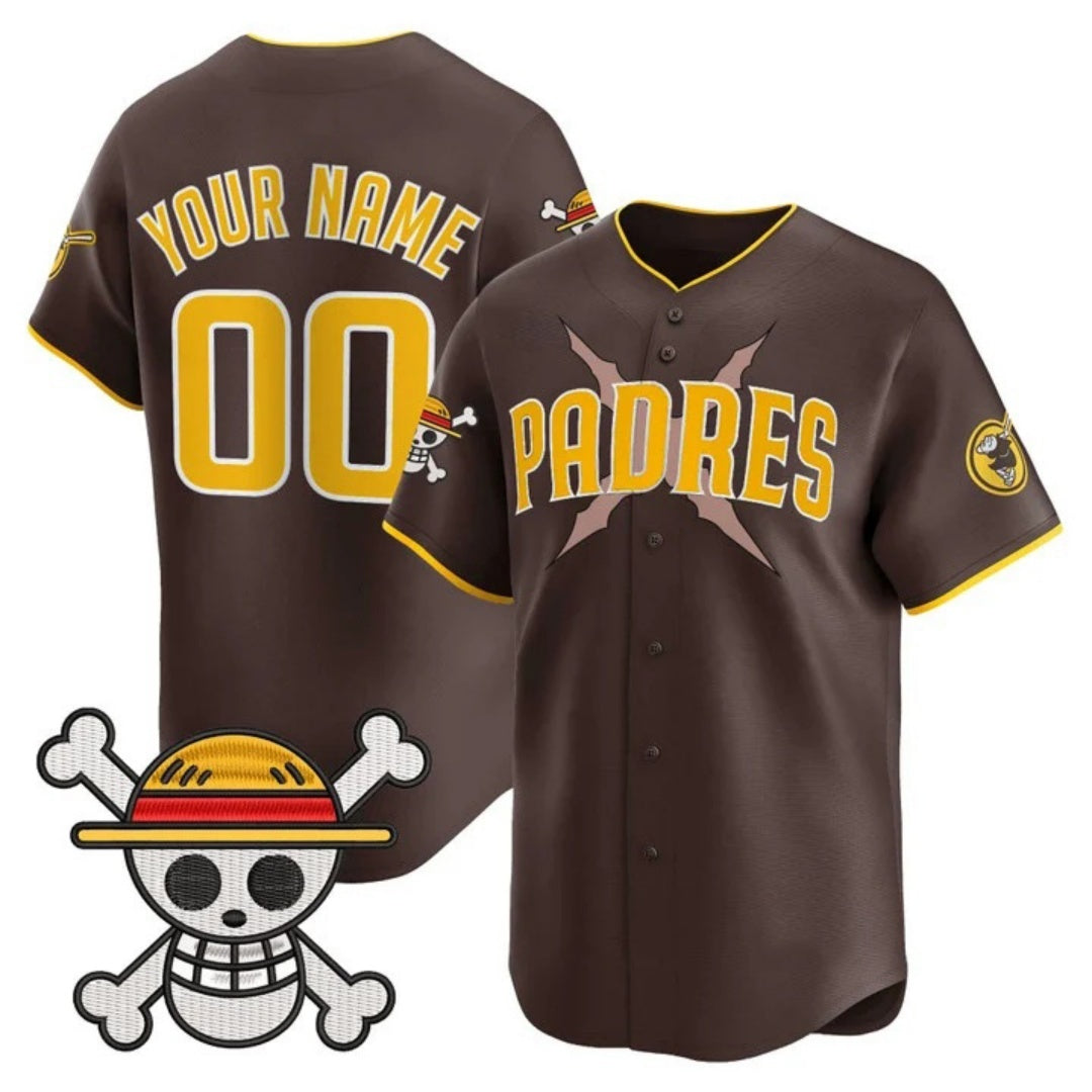 Custom San Diego Padres x One Piece Brown Jereymy Vapor Premier Limited Jersey - Stitched