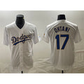Los Angeles Dodgers #17 Shohei Ohtani White Gold Jereymy Cool Base With Patch Stitched Jersey