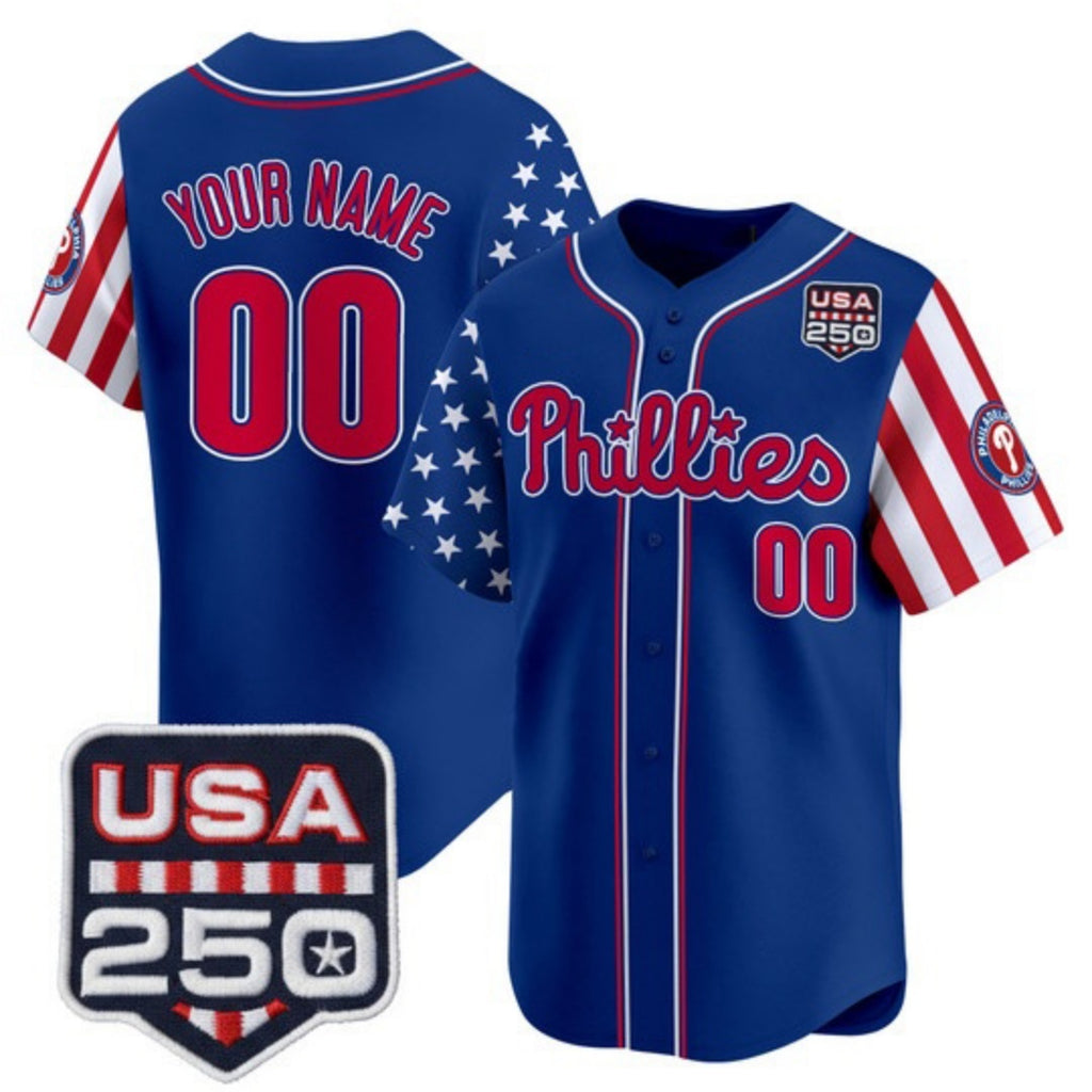 Custom Philadelphia Phillies America 250 Edition Vapor Premier Limited Royal Jereymy Stitched Jerseys
