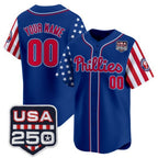 Custom Philadelphia Phillies America 250 Edition Vapor Premier Limited Royal Jereymy Stitched Jerseys