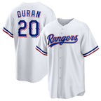Texas Rangers #20 Ezequiel Duran White Jereymy Home Replica Jersey