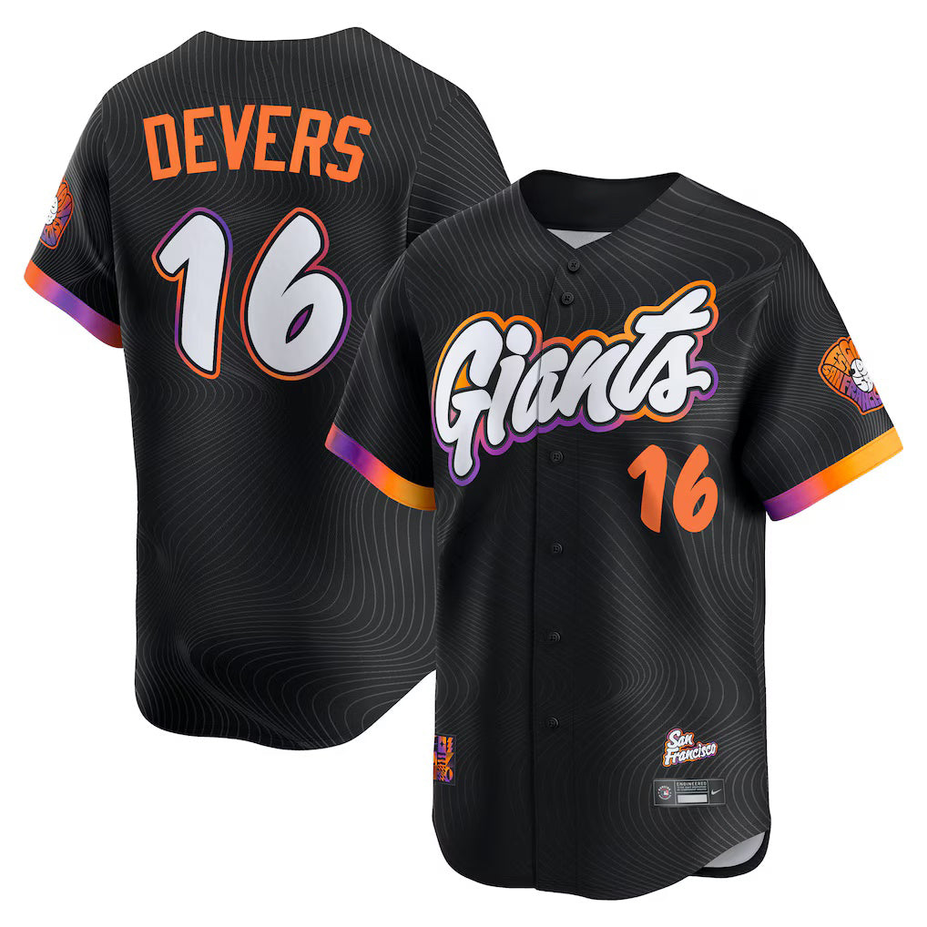 San Francisco Giants #16 Rafael Devers Black Jereymy 2025 City Connect Limited Player Jersey