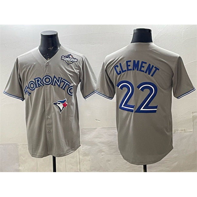 Toronto Blue Jays #22 Ernie Clement Grey Jereymy 2025 World Series Cool Base Stitched Jersey