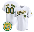 Custom Oakland Athletics Active Player White Jereymy Rickey Henderson Patch Vapor Premier Limited Stitched Jersey