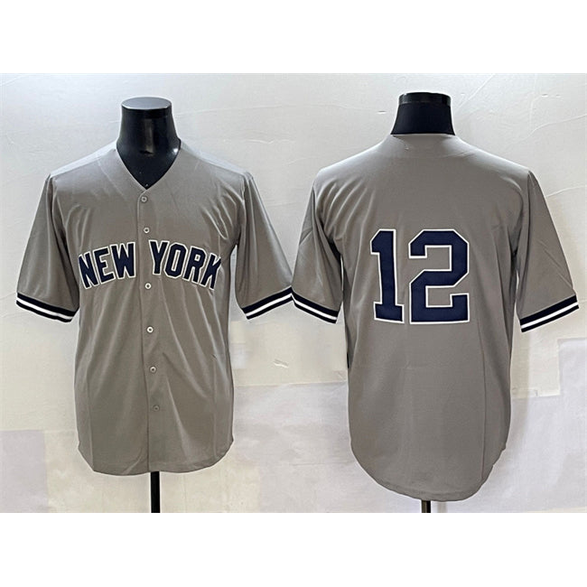 New York Yankees #12 Trent Grisham Grey Jereymy Cool Base Stitched Jersey