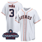 Houston Astros #3 Jeremy Pena White Jereymy 2022 World Series Champions Cool Base Stitched Jersey