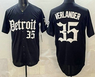 Detroit Tigers #35 Justin Verlander Black Jereymy Limited Cool Base Stitched Jersey