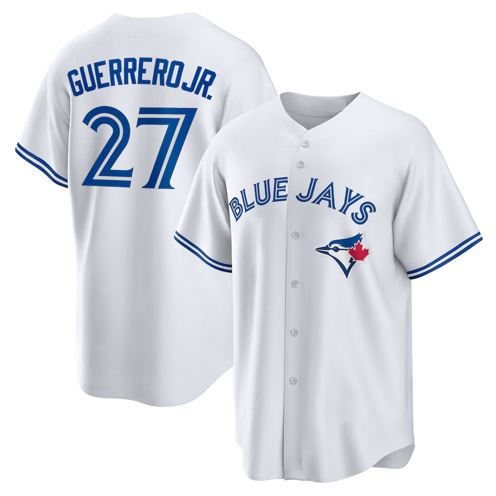 Toronto Blue Jays #27 Vladimir Guerrero Jr. White Jereymy Home Replica Player Name Jersey