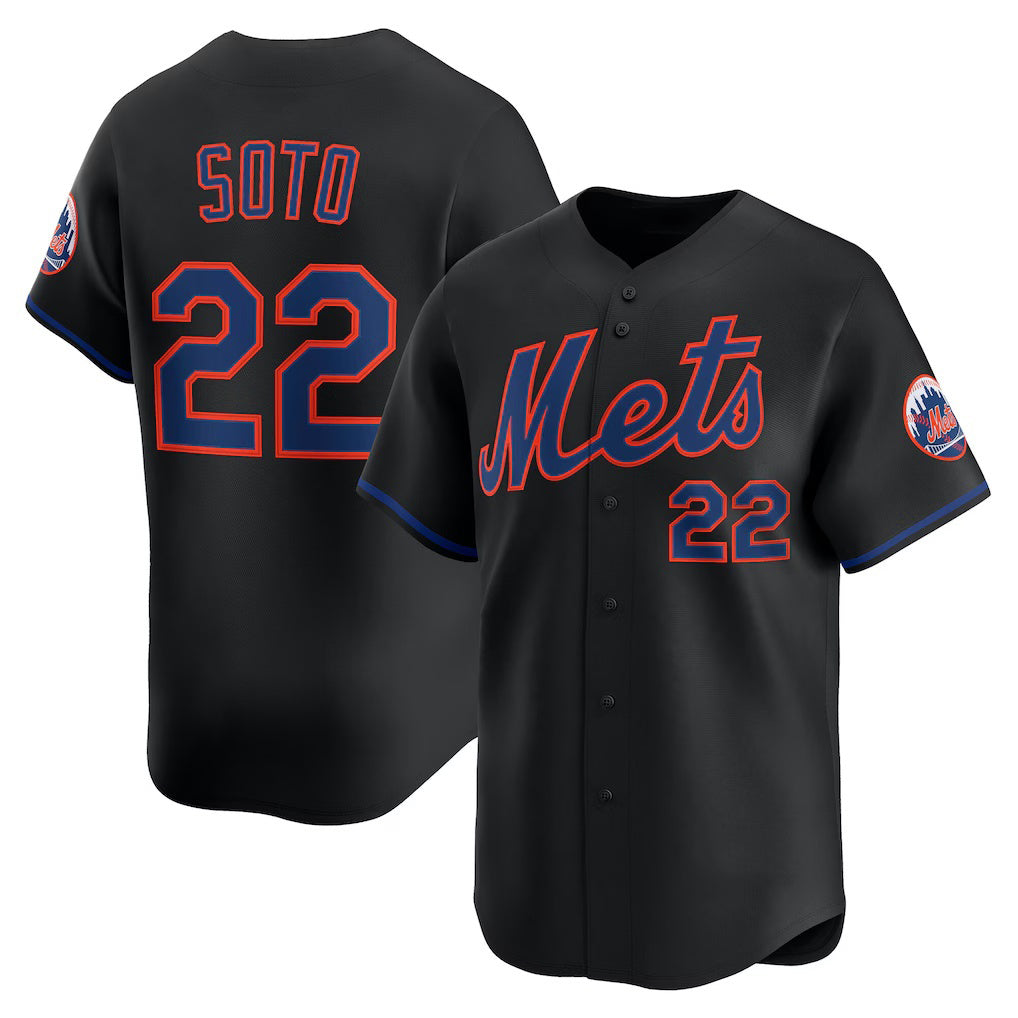 New York Mets #22 Juan Soto Black Jereymy Alternate Limited Player Jersey