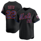 New York Mets #22 Juan Soto Black Jereymy Alternate Limited Player Jersey