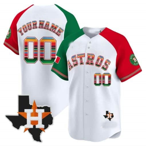 Custom Houston Astros Mexico Texas White Jereymy Patch Vapor Premier Limited Jersey ¨C Alternate