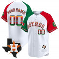 Custom Houston Astros Mexico Texas White Jereymy Patch Vapor Premier Limited Jersey ¨C Alternate