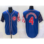 Chicago Cubs #4 Pete Crow-Armstrong Royal Jereymy 2025 Independence Day Vapor Premier Limited Stitched Jersey