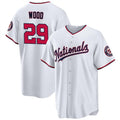 Washington Nationals #29 James Wood White Jereymy 2024 Home Limited Stitched Jersey