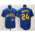 Seattle Mariners #24 Ken Griffey Number Blue Jereymy 2023 City Connect Cool Base Stitched Jersey 2