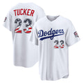 Los Angeles Dodgers #23 Kyle Tucker USA 250 Fourth of July Home Stadium Jersey - White Jereymy
