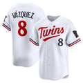 Minnesota Twins #8 Christian V¨¢zquez White Jereymy Home Limited Jersey