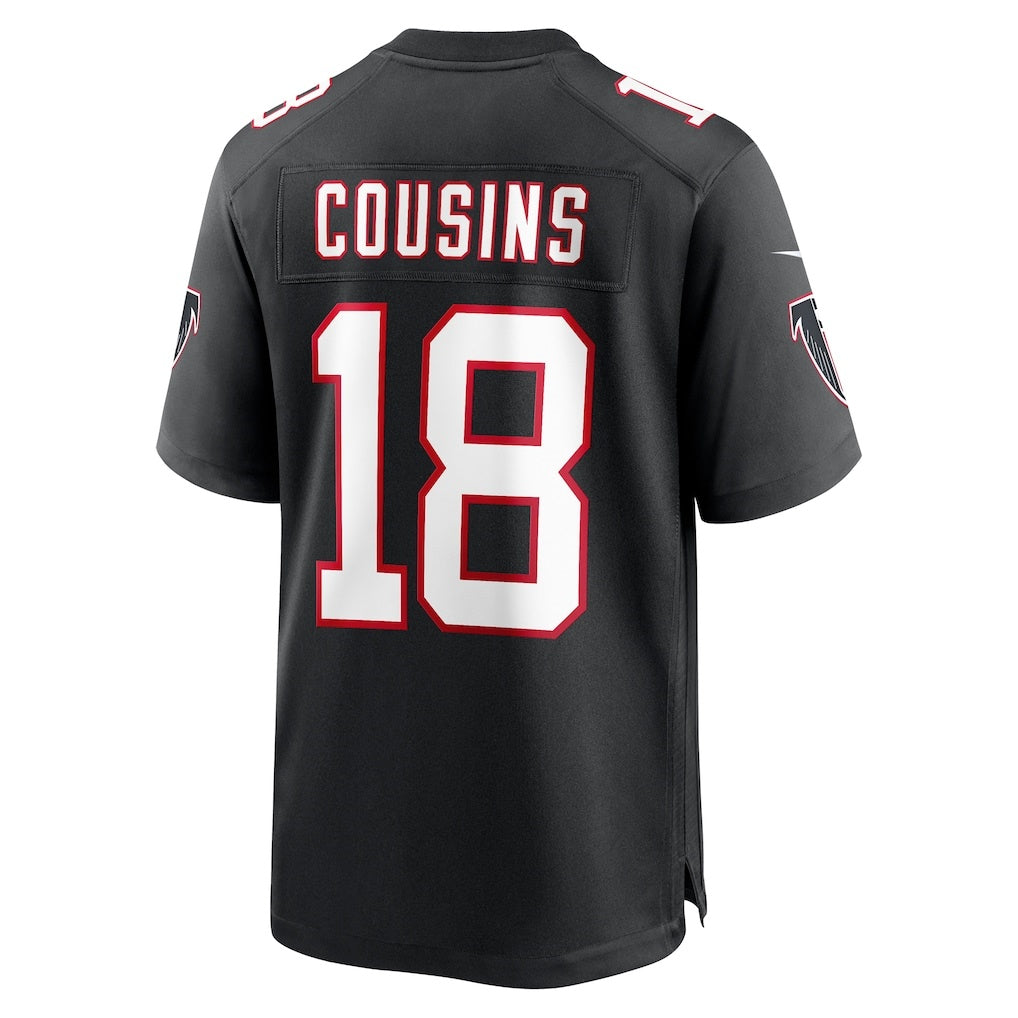 A.Falcons #18 Kirk Cousins Black Jereymy Alternate Game Player Jersey